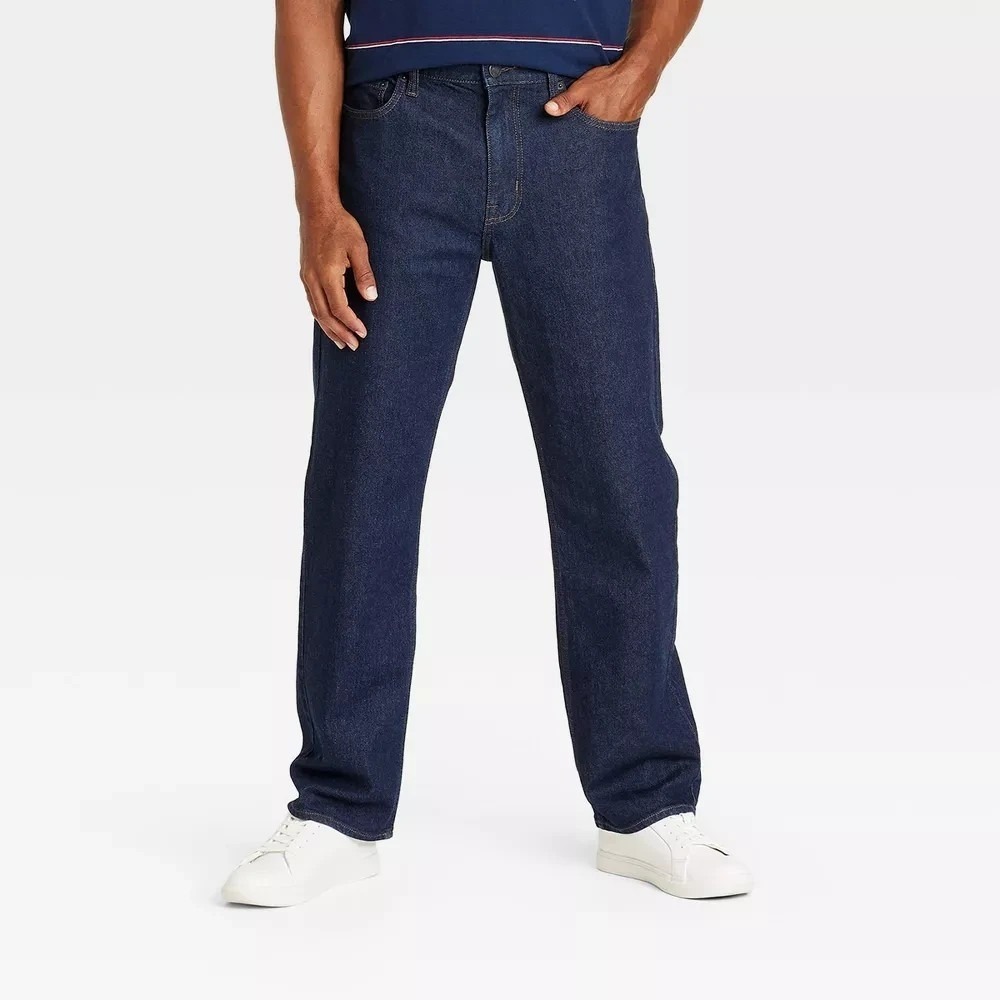 Men's Straight‎ Fit Jeans Navy Denim 40X30 – Goodfellow & Co